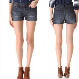 Madewell Cut Off Jean Shorts Roll Cuff Dark Wash